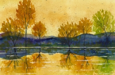 watercolor of trees
