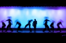 silhouette of dancers